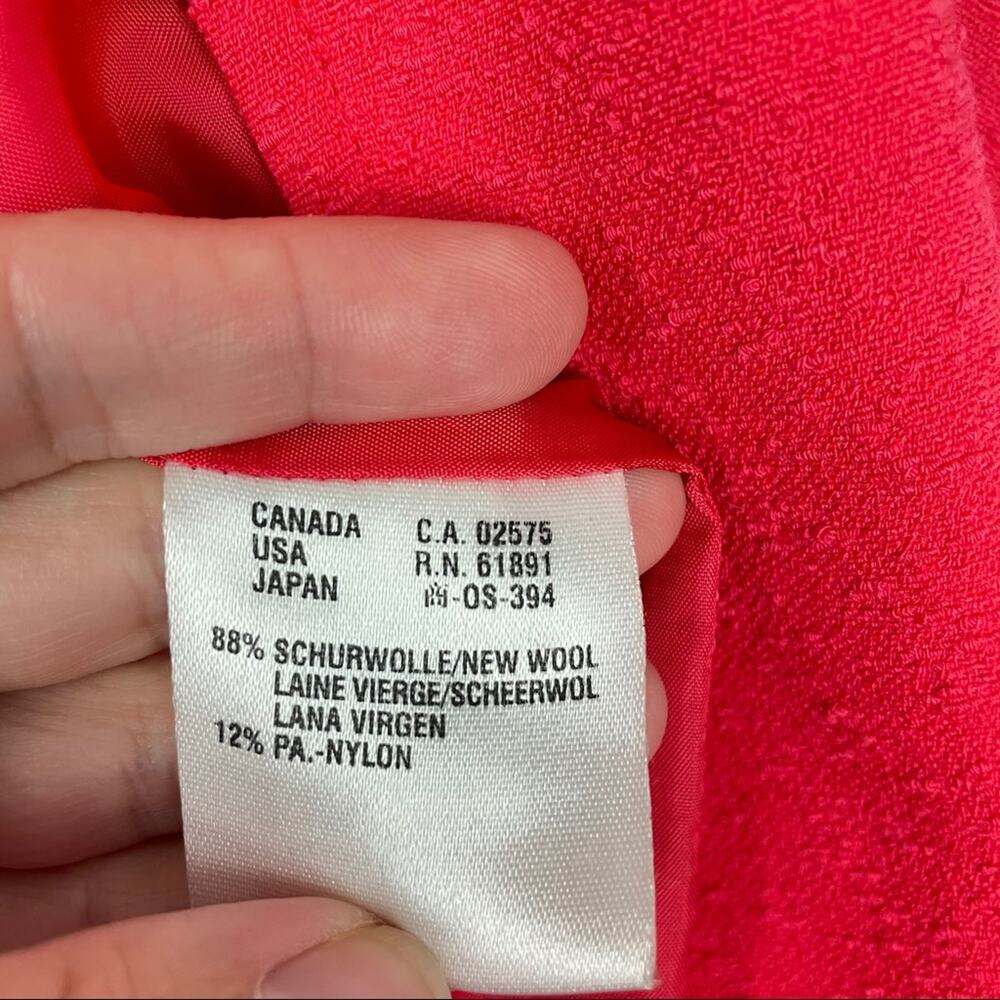 Escada | Bright Orange Blazer Wool Blend Structured Coral 6 - Picture 8 of 9